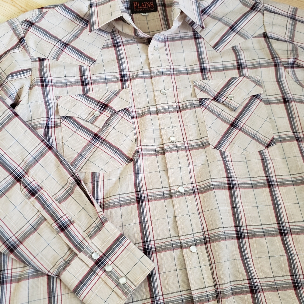 Plains Western Wear Men's Pearl Snap LS Shirt